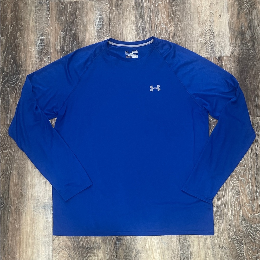Under Armour Men's Vibrant Blue Long Sleeve Tee, Loose Fit, X-Large